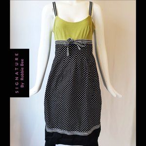 Empire cut wide strap polka dotted dress size 8